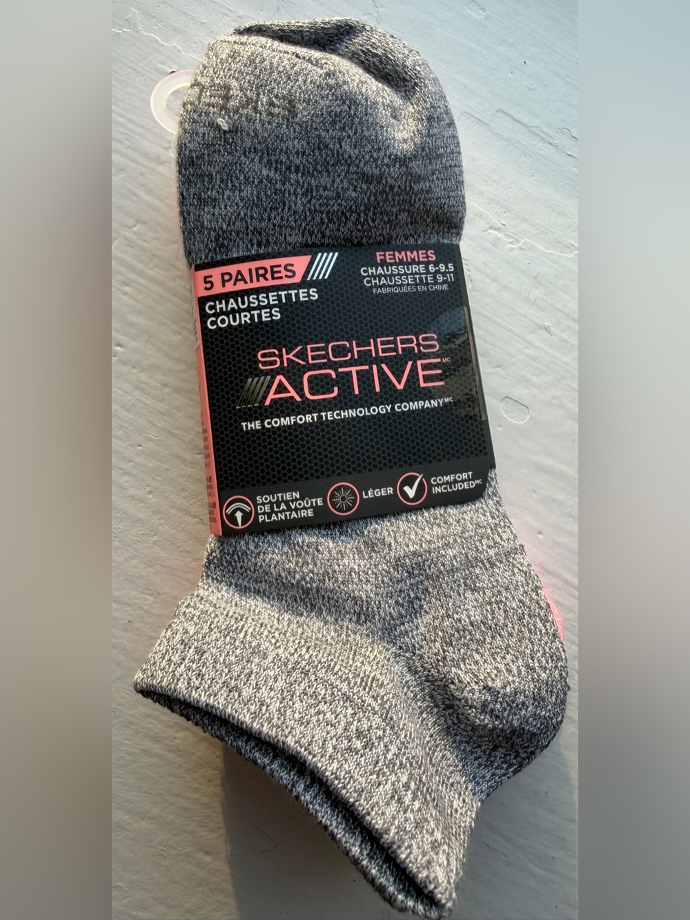 Skechers Active Women's Low Cut Ankle Socks 5 Pair Pink Super Soft